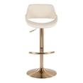 thumbnail image 5 of Silver Orchid  Svellingen Adjustable Bar Stool with Rounded T Footrest - Set of 2 Cream Faux Leather/Gold Metal Gold Finish Faux Leather Faux Leather, 5 of 5