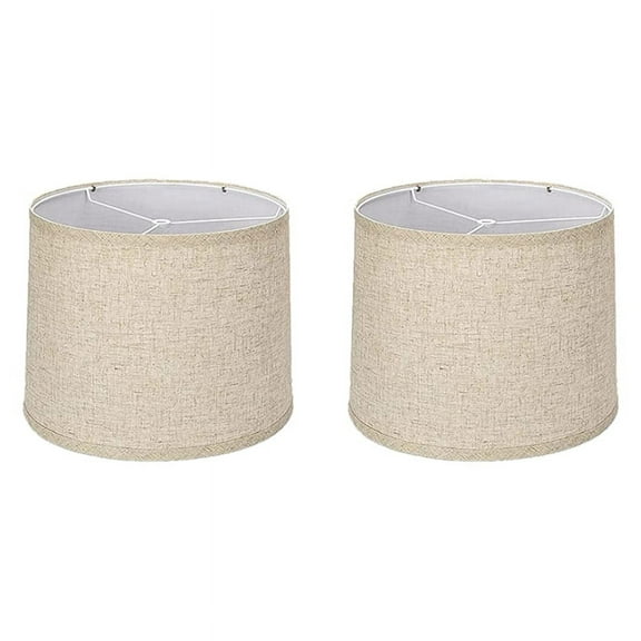 Beige Linen Fabric Lamp Shades 2PCS, Replacement for Table Lamp and Floor Lamp, 32x32x20 cm