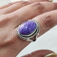 thumbnail image 5 of Natural Charoite Ring, Purple Charoite Ring, Natural Birthstone, Bohemian Band, 925 Sterling Silver, Womens Ring, Christmas, Thanksgiving, Handmade, Statement Jewelry, Natural Gemstone Ring, 5 of 6