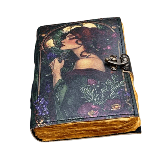 Handmade Leather Journal 5x7 Inch – Artistic Vintage Diary with 200 Deckle Edge Pages & Antique Lock