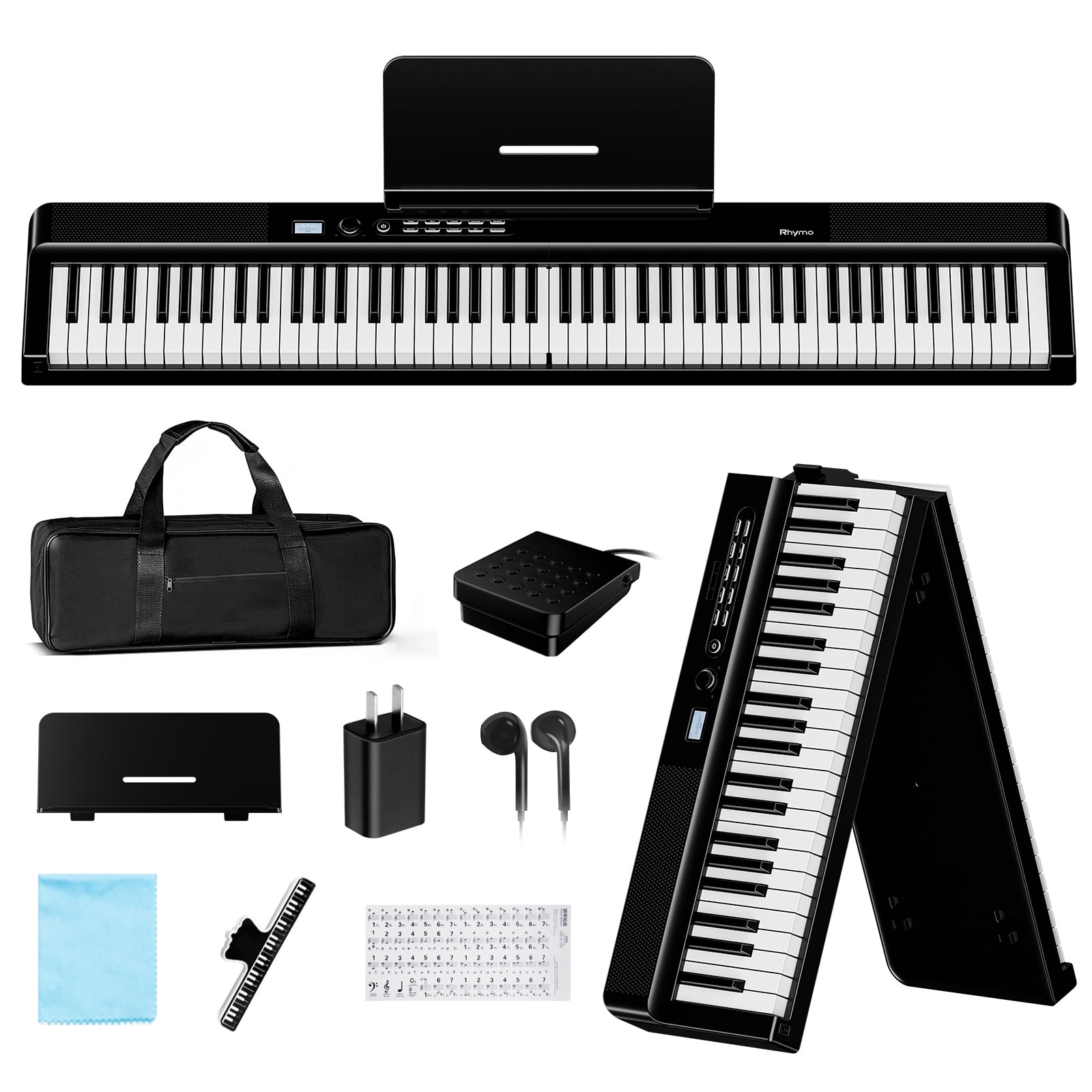 LAGRIMA 88 Key Digital Piano with USB/MIDI/Headphone Jack, Music
