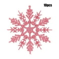 thumbnail image 2 of Set of 10 Glitter Snowflake Ornaments, Pink Christmas Tree Decorations, Hanging Winter Holiday Party Decor for Home, Office, Events, 2 of 4