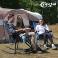 thumbnail image 3 of PORTAL Folding Camping Rocking Chair, Portable Outdoor Rocker with Mesh High Back, Supports 400 lbs, Blue, 3 of 11