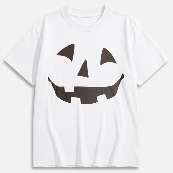Halloween Jack O Lantern Face Graphic T-Shirt for Men, Classic Pumpkin Shirt