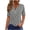 Gray, variant on Women's Polka Dot Print V-Neck Button T-Shirt Loose Casual Top Short Sleeve Comfy Blouse Fashion Tops, Black L