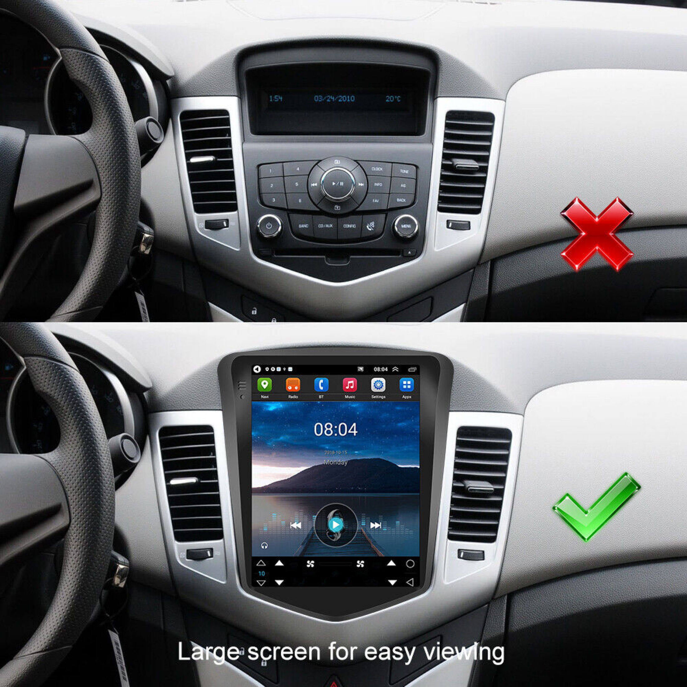 Pantalla Android + Apple CarPlay 1 Din 9 10 Black Hawk - Euro Car Audio