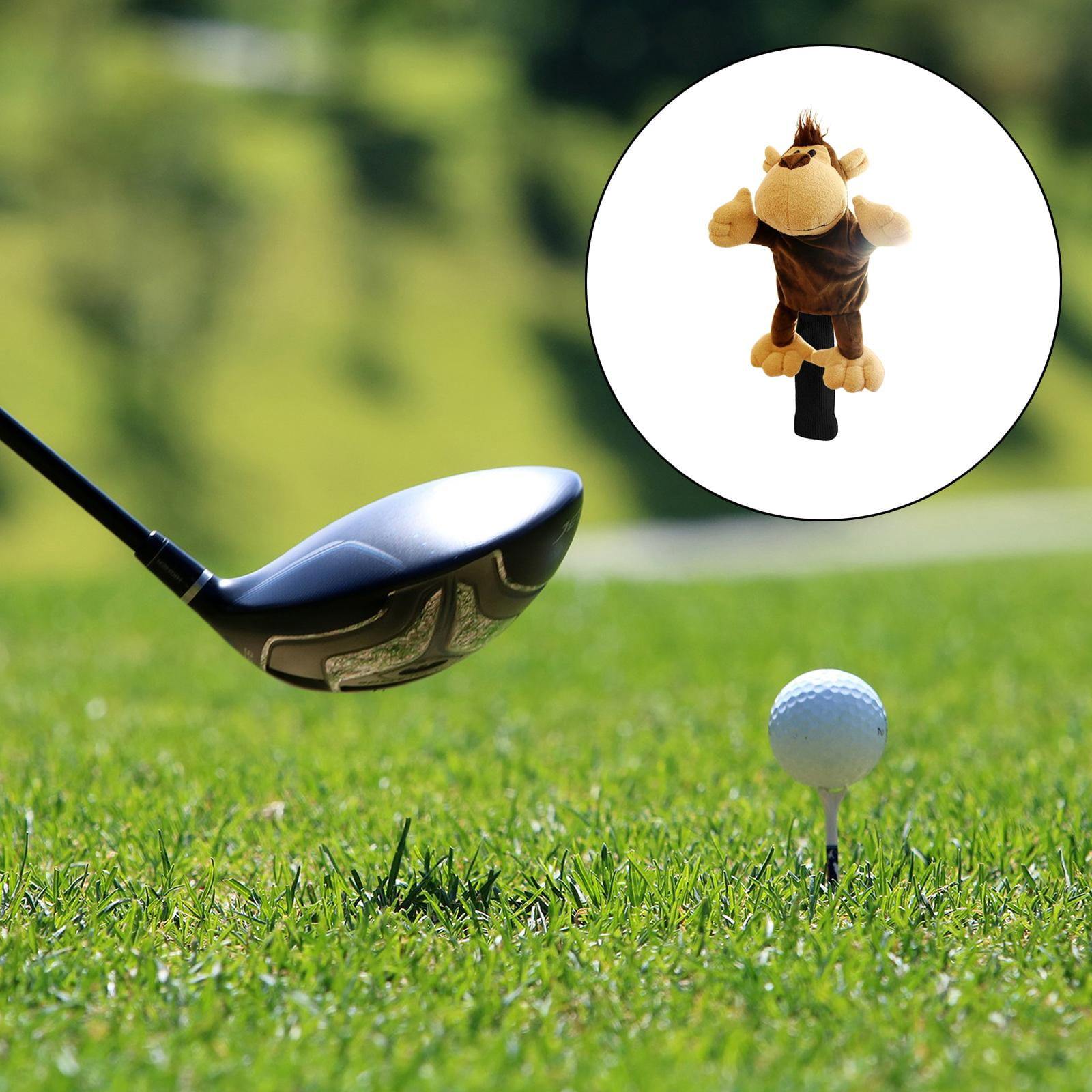 2Pcs Novelty Golf Club Headcover Cartoon Plush Animal Wood Driver Head Cover