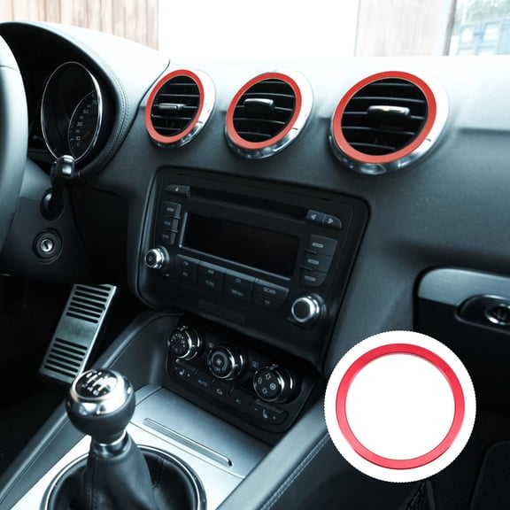 HEATSHAKING Car Interior Accessories Decoration Red ABS Round 4Pcs for Car Vent Clips and Women