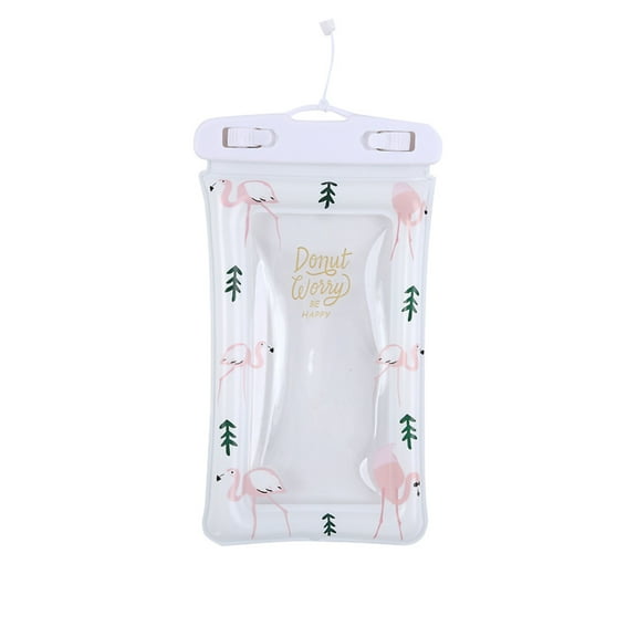 Floating Waterproof Phone Pouch Waterproof Phone Case Transparent Support Touch Screen for Water Sports SwimmingWhite Bird
