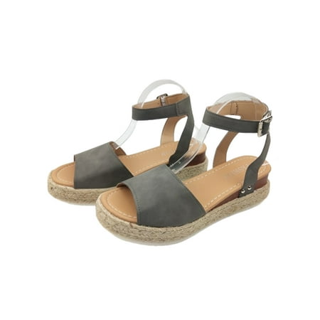 

Daeful Womens Dress Sandal Summer Espadrilles Peep Toe Platform Sandals Party Non-Slip Buckle Ankle Strap Beach Shoes Khaki 7.5