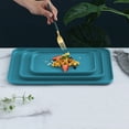 thumbnail image 5 of Seasonal Savings, Rectangular Tray Sets, 3 Medium Large Small Plates, Tea Cup Snack Serving, Household, Kitchenware, Multi-Size, Dishwasher Safe Up to 60% OFF | Plastic, Blue, Akmoler, 5 of 8