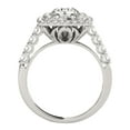 thumbnail image 4 of 2.00 Carat Halo Moissanite Diamond Engagement Rings For Women In 14K Solid White Gold Size 8, 4 of 6