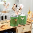 thumbnail image 3 of Yayeee 4 Pack Qtip Holder Bathroom Cotton Swab Canister with Lid Clear Dispenser Set, Green Lemon Juice, 3 of 6