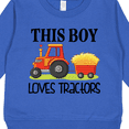 thumbnail image 3 of Inktastic Farming Cute Boy Loves Tractors Toddler Sweatshirt, 3 of 4