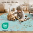 thumbnail image 3 of ODIKA 6'x9' Blue Aqua Blossom Elegance with Vintage Washable Area Rug Timeless Garden Motif Birds and Butterflies for Dining Room, Under Table, Office Décor, Non-Slip Chair-Friendly, 3 of 6