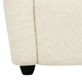 thumbnail image 3 of 32" Curved Armchair In White Faux Fur - Comfortable & Fashionable Chair With Arm Rests Chic, 3 of 4