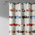 thumbnail image 2 of Lush Decor Race Cars Pattern Print Machine Washable Polyester Shower Curtain, 72x72, Navy, Single, 2 of 5