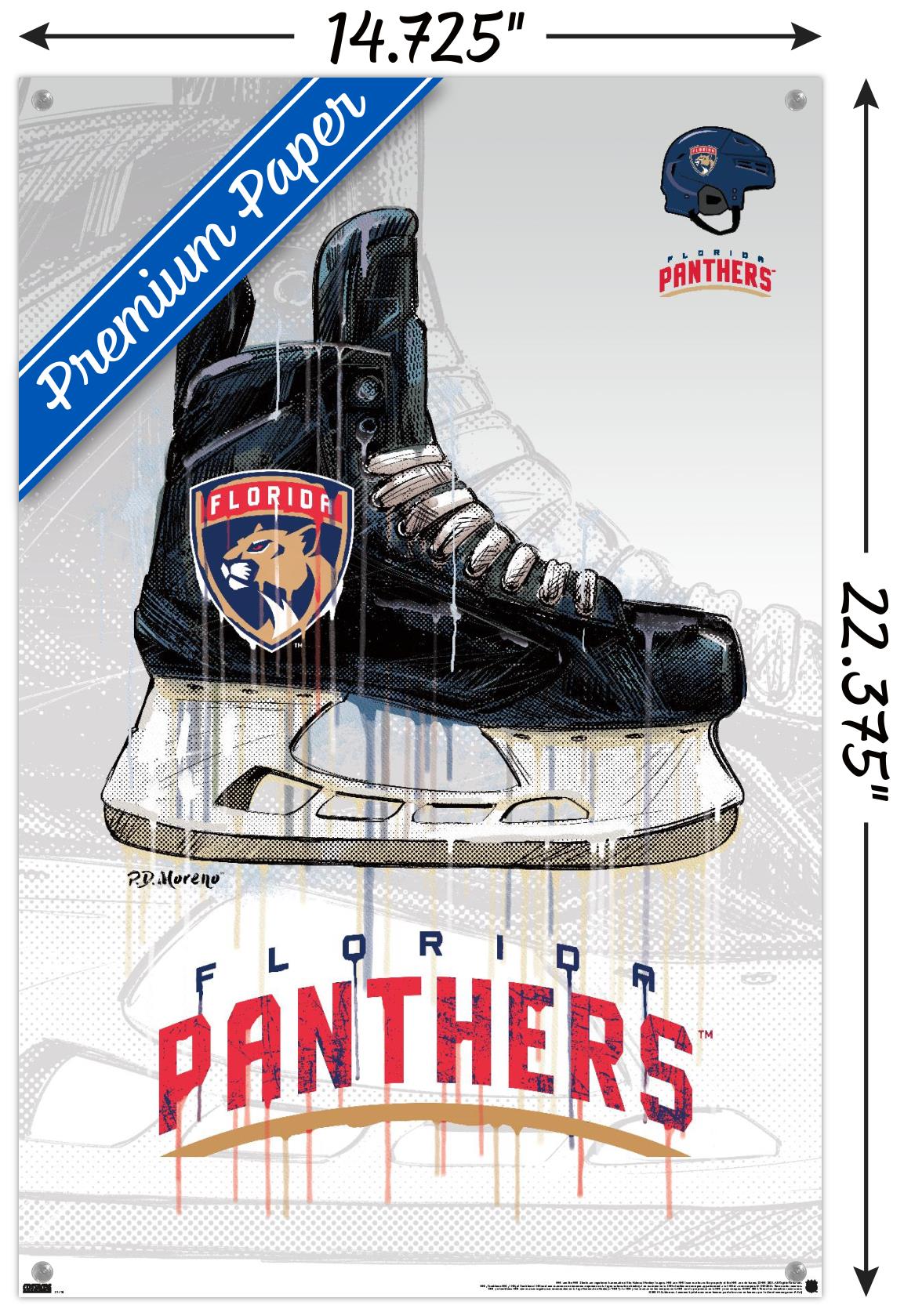 NHL Florida Panthers - Drip Skate 21 Wall Poster with Pushpins, 14.725" x 22.375"