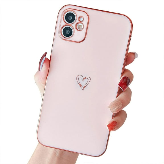 Compatible with iPhone 11 Case Cute Chic Slim Thin Camera Protection Case for Women Girly Sw EET Heart Pattern Aesthetic Soft Silicone Flexible Phone Case for iPhone 11 6.1 Inch Purple