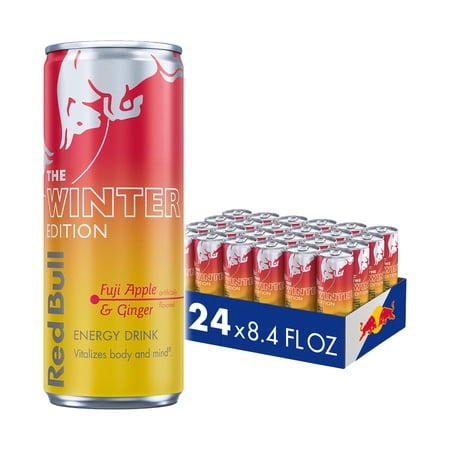 Red Bull Winter Edition Energy Drink, Fuji Apple & Ginger, 8.4 fl. oz. Can, 24 Cans