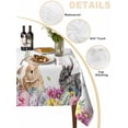 thumbnail image 5 of Happy Easter Suqare Tablecloth - 54 x 54 Inch, Cutte Rabbits Eggs Floral Plants Watercolor Waterproof & StainResistant Tablecloth, Washable Oil-proof Table Cover for Dining/Party/Wedding/Buffet, 5 of 9