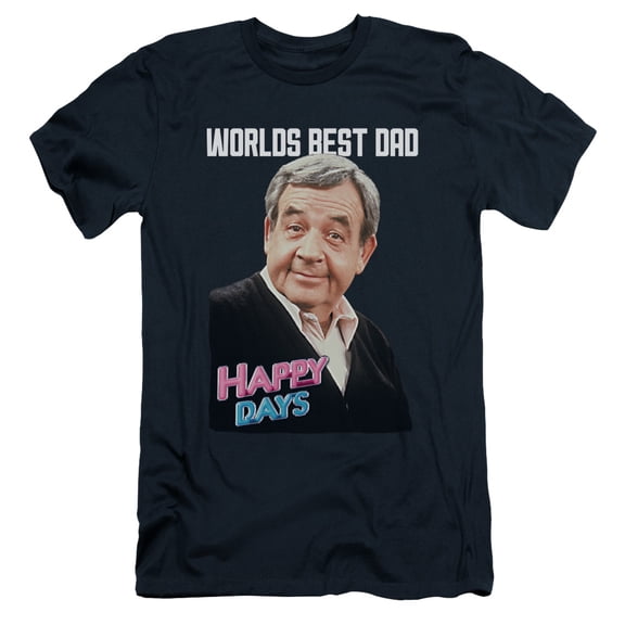 Happy Days Best Dad Adult 30/1 T-Shirt Navy