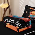thumbnail image 5 of Manfei Cartoon Ramen Capybara Zipper Twin Comforter Sets with Fitted Sheet and 2 Pillowcases, Cute Boba Axolotl Zipper Bedding Set, Black Pink, Black Reversible, 4pcs, 5 of 7
