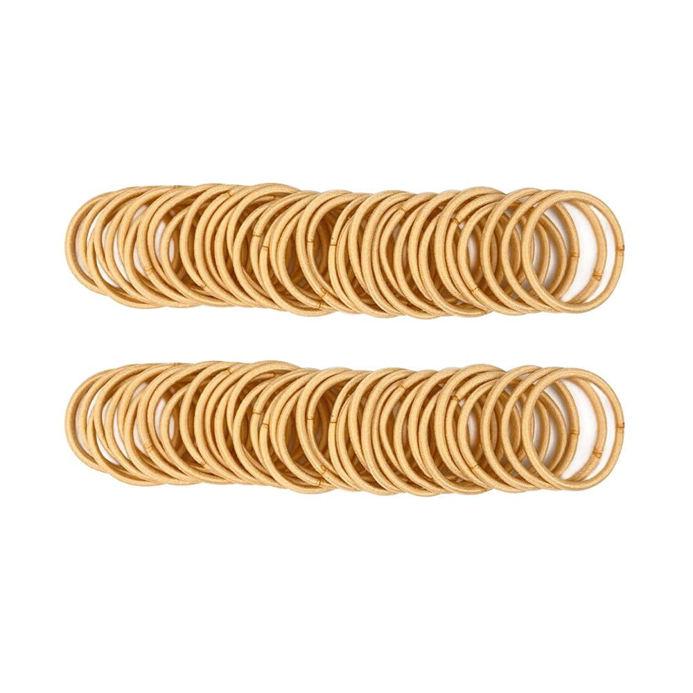 100 Pcs Baby Hair Ties Gold Hair Bands for thin hair No Metal Hair