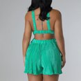 thumbnail image 4 of Womens Summer Rompers Sleeveless Deep V Neck Cutout Backless Pleated Shorts Jumpsuits Casual Mini Beach Outfits, 4 of 7