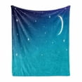 thumbnail image 1 of Night Sky Soft Flannel Fleece Throw Blanket, Starry Crescent Moon Nebula Galaxy Astronomy Cosmos Sleep Well Theme, Cozy Plush for Indoor and Outdoor Use, 60" x 80", Royal Blue and White, by Ambesonne, 1 of 5