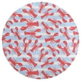 thumbnail image 3 of Lobsters on Light Blue Stripes Round Area Rugs for Bedroom Living Room, 2FT Soft Comfy Indoor Circle Carpets, Carpet Home Decor Floor Mat, 3 of 6