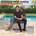 thumbnail image 5 of 8-Seat Outdoor Wicker Patio Furniture Set with Fire Pit Table, Modular Rattan Sectional Sofa & 2 Swivel Rocking Chairs, 4" Thick Cushions, Rust-Resistant Frame,Black, 5 of 9