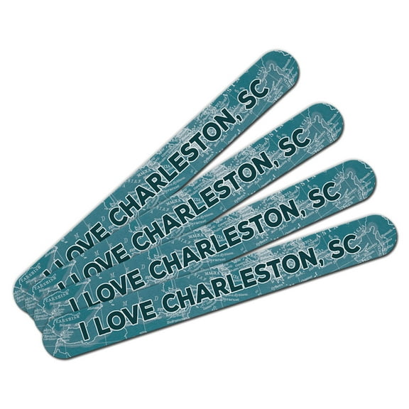 I Love Charleston SC Double-Sided Nail File Emery Board Set 4 Pack