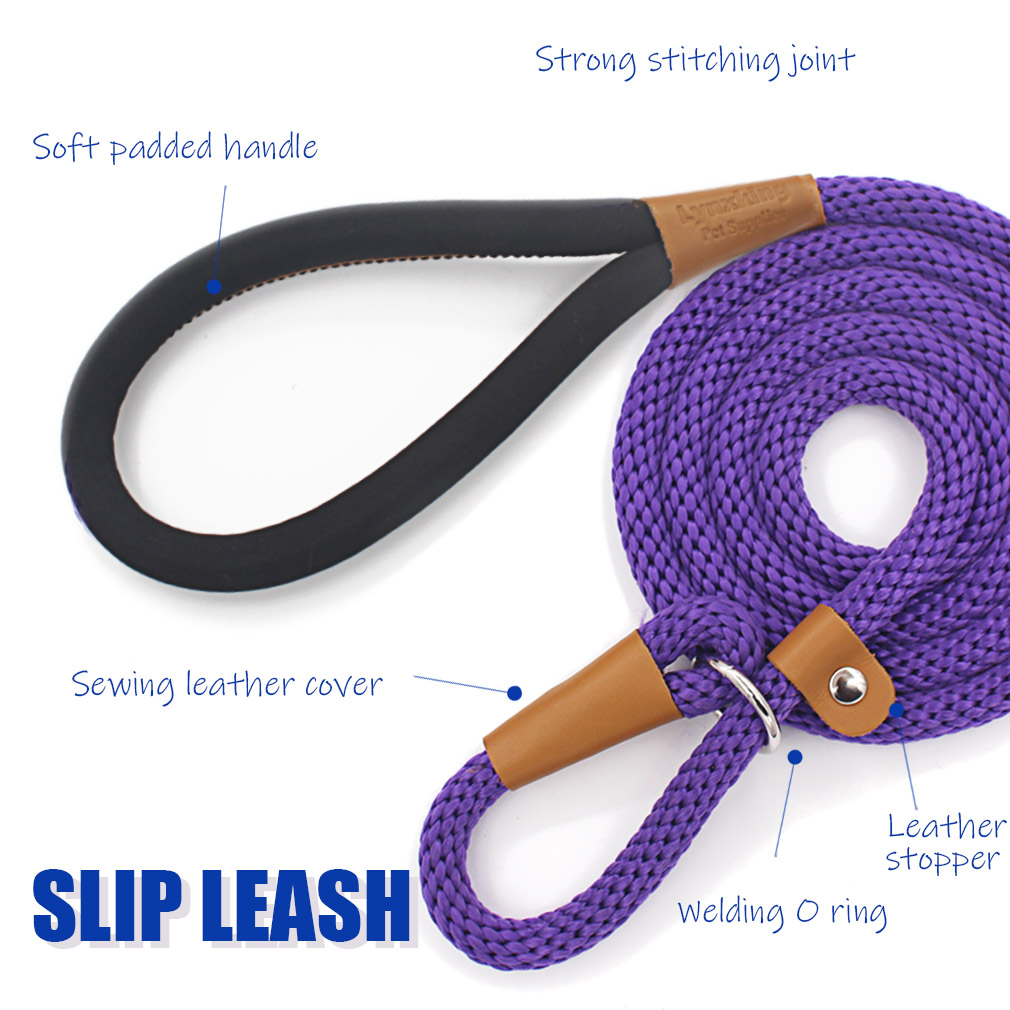 lynxking Slip Lead Dog Leash, 6ft, Purple photo 4