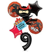 Mayflower Products Ninja Birthday Party Supplies Have A Happy Kickin 9th Birthday Balloon Bouquet Decorations
