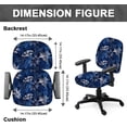 thumbnail image 2 of Polyester Office Chair Cover Set 2pcs Textured Leaves Chair Covers Blue Leaves Stretchable Chairs Slipcover for Universal Desk, 2 of 7