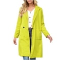 thumbnail image 2 of Women's Winter Fashion Trench Coat Windbreaker Double Breasted Overcoat Long Sleeve, 2 of 7
