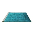 thumbnail image 2 of Ahgly Company Machine Washable Indoor Rectangle Oriental Turquoise Blue Industrial Area Rugs, 6' x 9', 2 of 4
