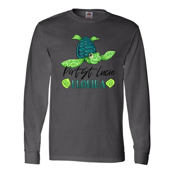 Inktastic Port St. Lucie, Florida Happy Sea Turtle Long Sleeve T-Shirt