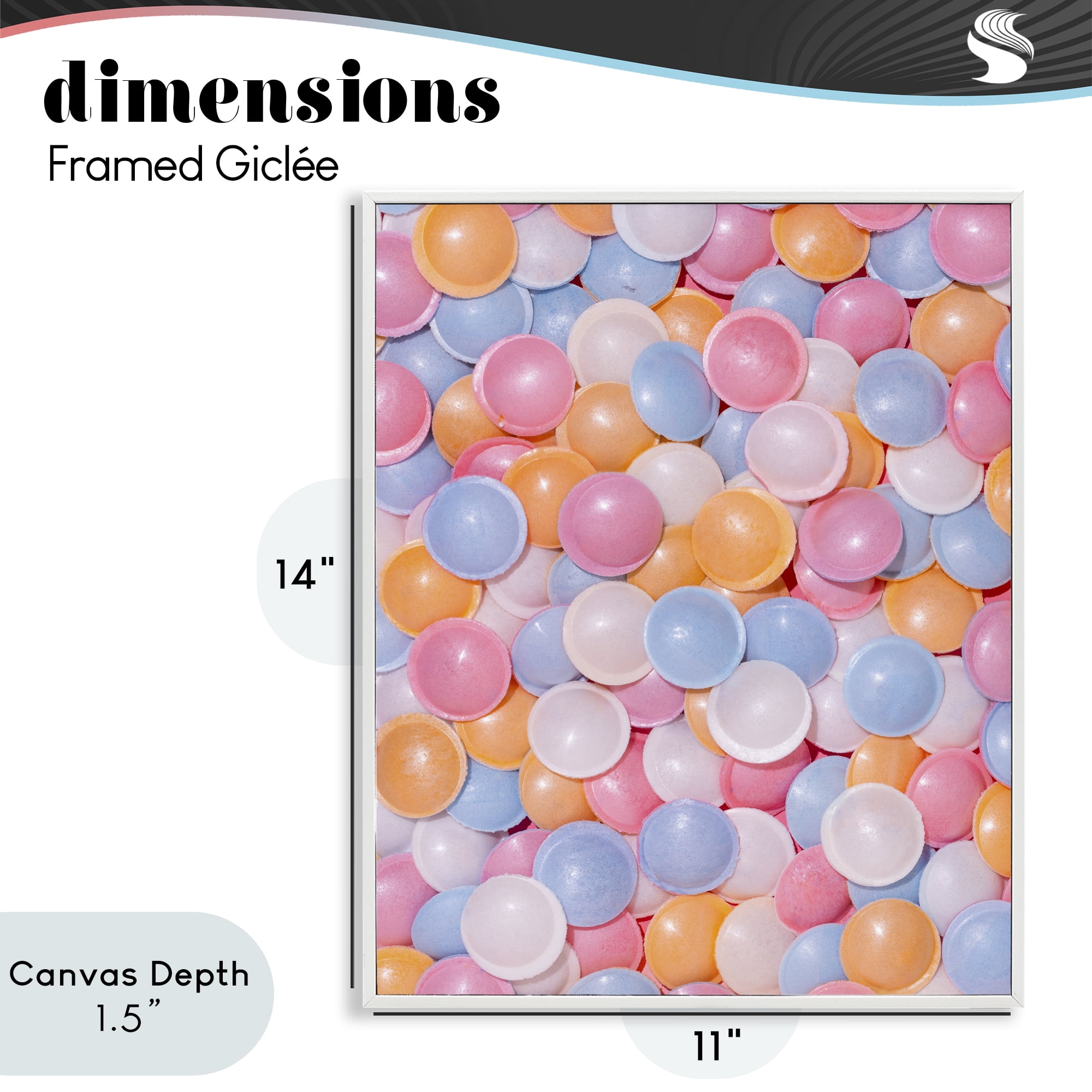 Stupell Industries Retro Pastel Candies White Framed Giclee Art, design by LISH Creative