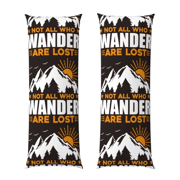 Balery Not All Who Wander Are Lost4 Funda Protectora para Almohada Corporal de Algodón Hipoalergénico con Cierre(55 x 21 pulgadas), Almohadas No Incluidas