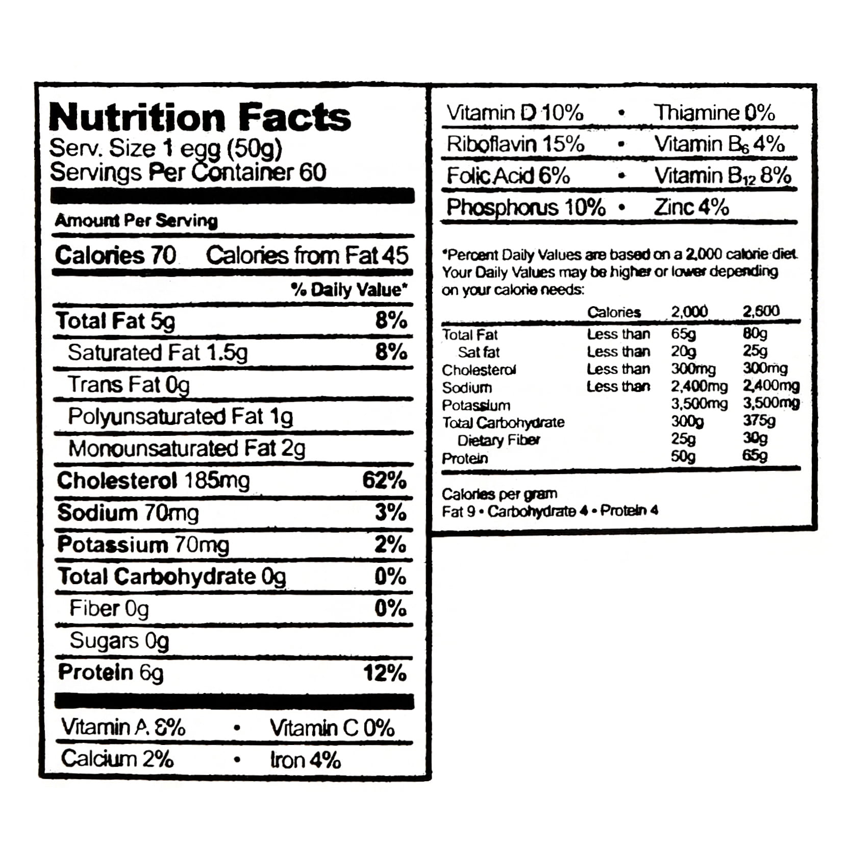 Nutrition Label For Eggs Blog Dandk