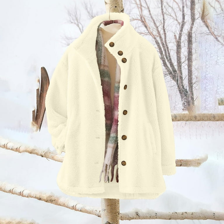 qolati Sherpa Jacket Womens Trendy Fleece Fuzzy Warm Teddy Cozy