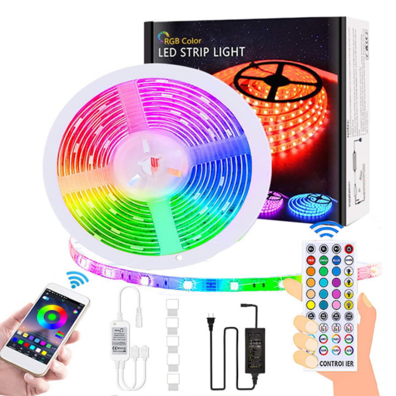 Details about   66FT Flexible 3528 RGB LED Strip Light Remote Fairy Light Room Party Waterproof 