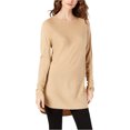 thumbnail image 1 of I.N.C Womens Solid Shirttail Pullover Sweater, Brown, Medium, 1 of 1
