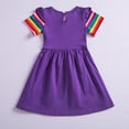 thumbnail image 4 of YTDSCS Kids Toddlers Short Sleeve Dresses for Girls,3-8Y Baby Flower Dress Butterfly Soft A line Twirly Skater Casual Stylish Rainbow Summer Sleeves Skirt, 4 of 8