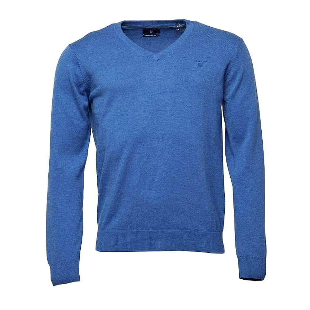 GANT - Gant NEW Blue Men's Size Medium M Ribbed Pullover V-Neck Sweater ...