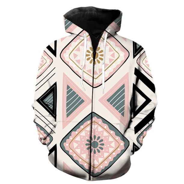 Sudadera con capucha y cremallera para hombre, diseño de mapa de tribus primitivas étnicas, estilo informal, genial, de primavera, para adolescentes, de gran tamaño, divertida, de manga larga, estilo