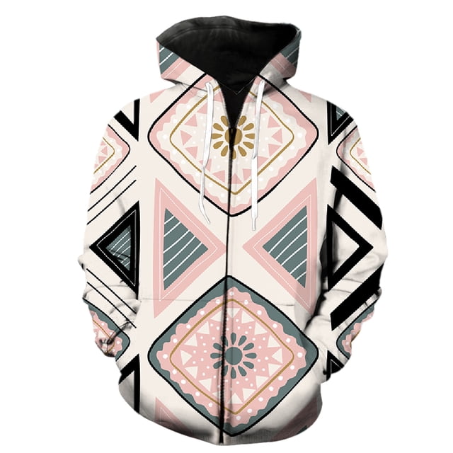 Sudadera con capucha y cremallera para hombre, diseño de mapa de tribus primitivas étnicas, con estampado 3D, divertida y genial, para adolescentes, de manga larga, para primavera