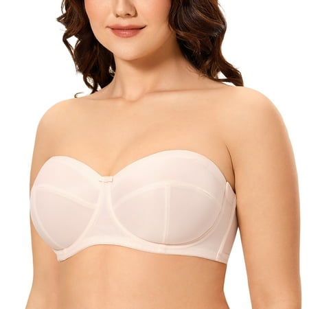 

Women s Underwire Convertible Strapless Bra Plus Size Non Padded